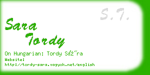 sara tordy business card
